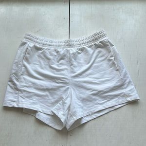 White athletic soft shorts